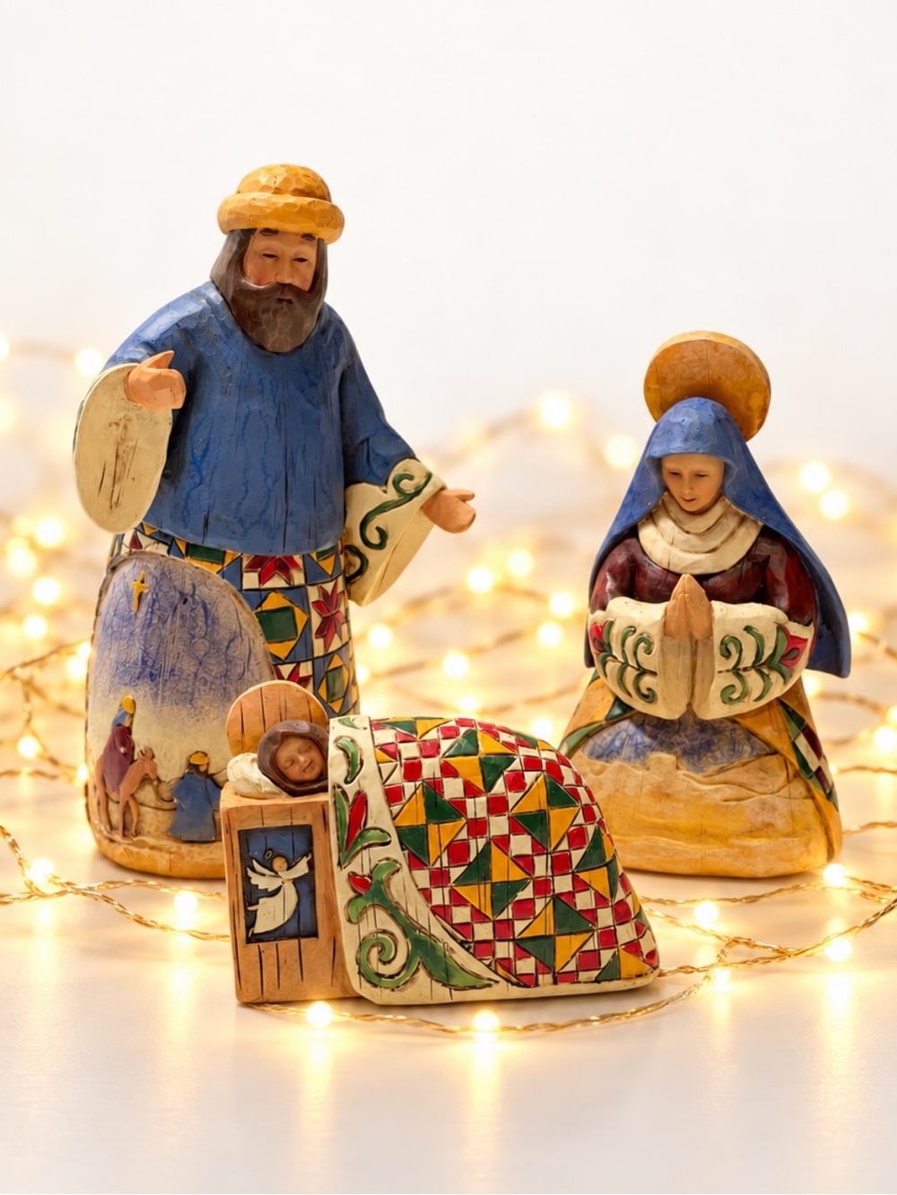 Vintage 2003 “Joy to the world” Heartwood Creek 3-Piece Nativity Set” EUC